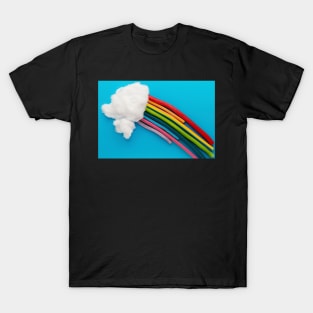 Photo illustration depicting clouds and a rainbow T-Shirt